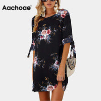 Women Floral Print Beach Chiffon