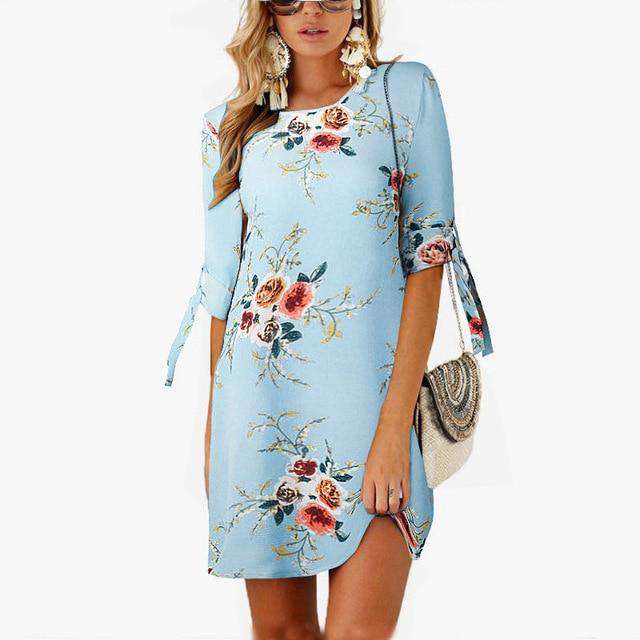 Women Floral Print Beach Chiffon