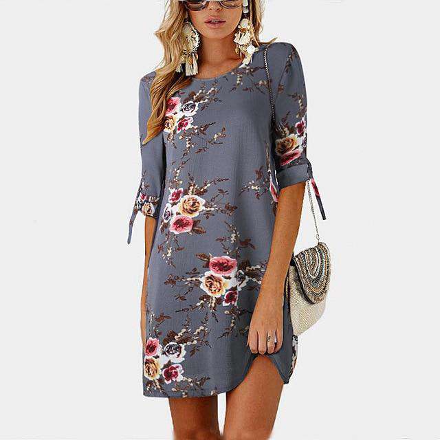 Women Floral Print Beach Chiffon