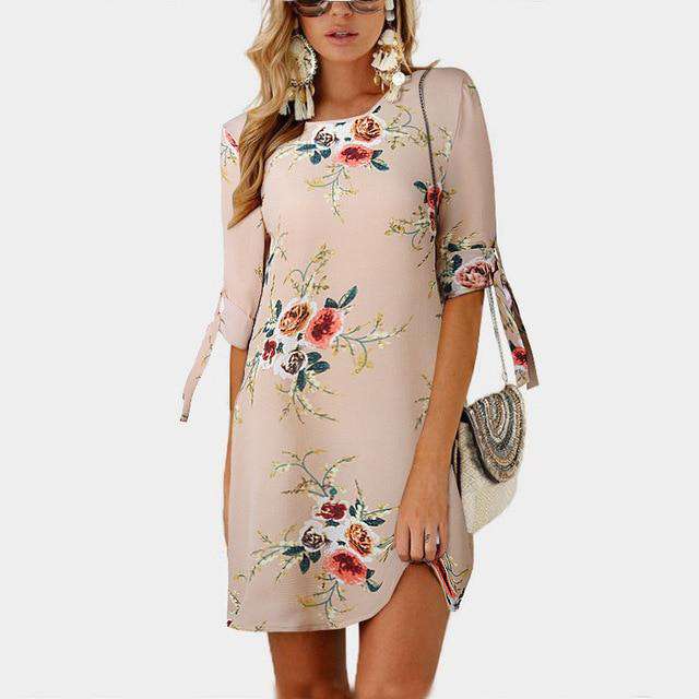 Women Floral Print Beach Chiffon