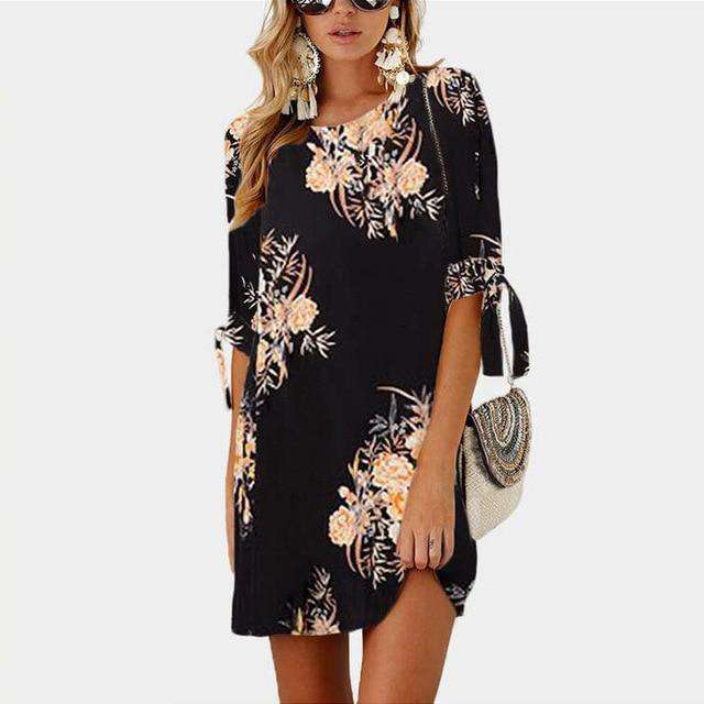 Women Floral Print Beach Chiffon