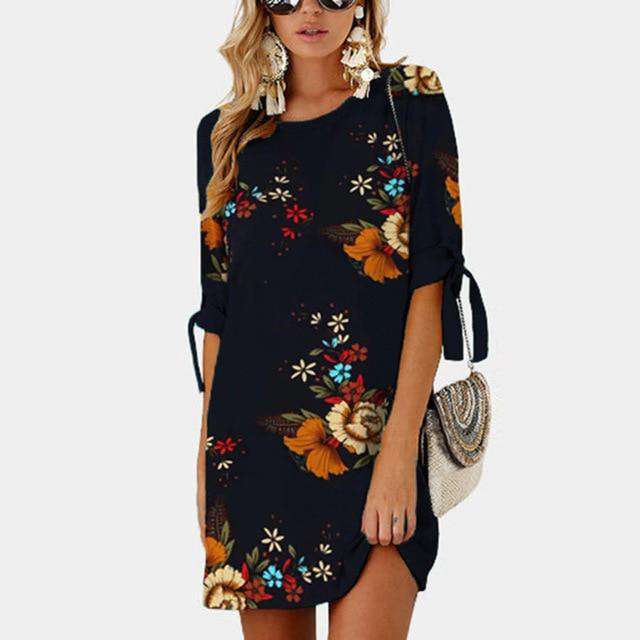 Women Floral Print Beach Chiffon