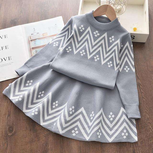 Winter Geometric Pattern Dress